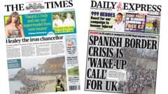 The Papers: 'Spanish border crisis' and 'iron chancellor'